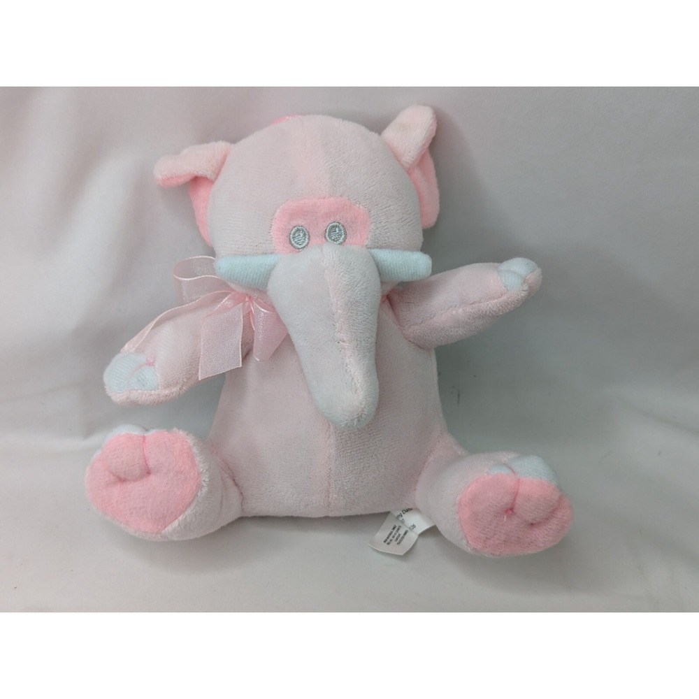 The Petting‎ Zoo Pink Elephant Plush Rattle 6 Inch Stuffed Animal Toy